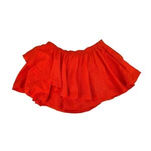 Free People Red Tango Mini Skirt Tiered Ruffle Womens S NEW